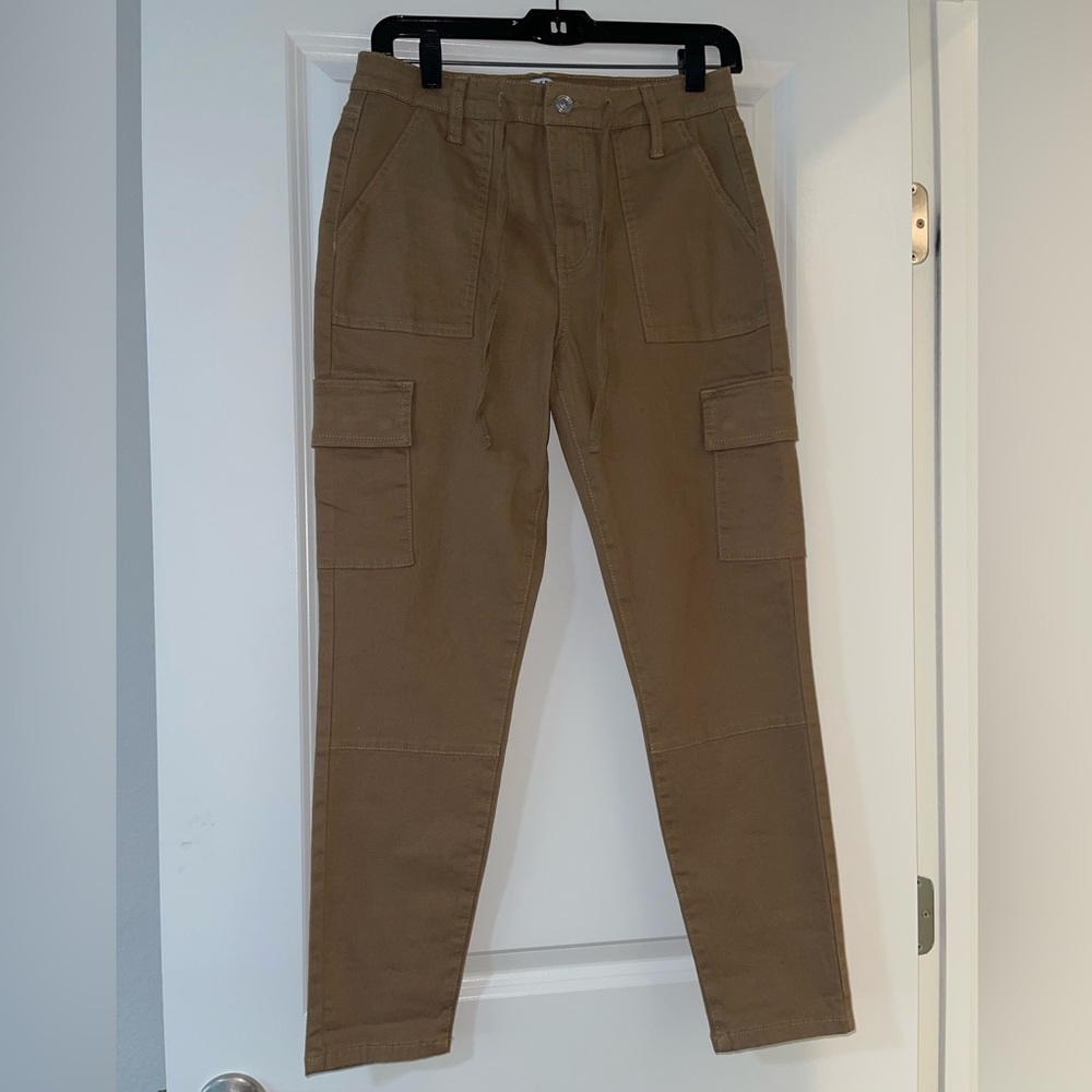 Dark khaki Slim cargo pants